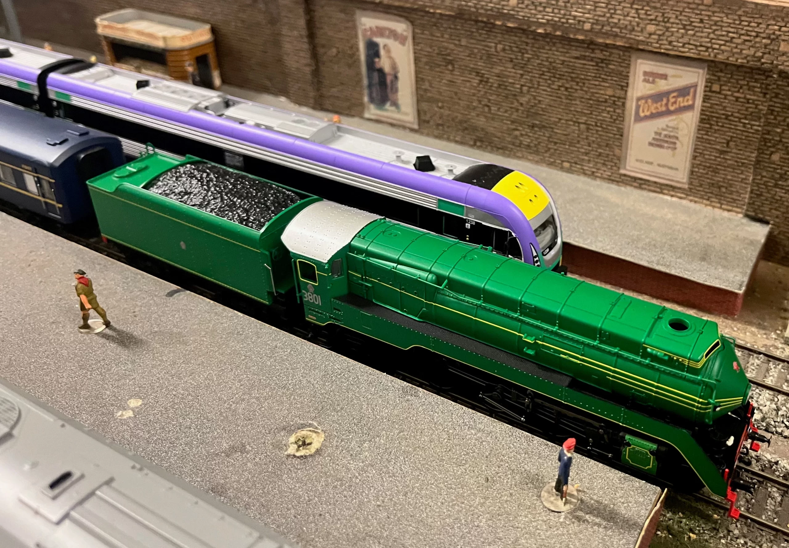 3801 Prepares to leave Allandale hauling an express to Glen Evans.